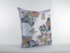 Hivvago 18" Pink White Butterfly Zippered Suede Throw Pillow In Multi