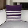 Hivvago 18" Purple And White Cotton Throw Pillow In Purple
