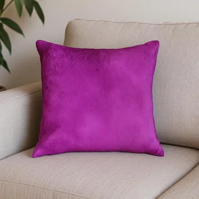 Hivvago 18" Purple Cowhide Cowhide Throw Pillow