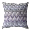 Hivvago 16" Purple Gray Hatch Zippered Suede Throw Pillow In Purple