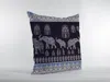Hivvago 18" Purple Ornate Elephant Zippered Suede Throw Pillow In Black
