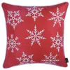 Hivvago Red And White Snowflakes Throw Pillow In Red