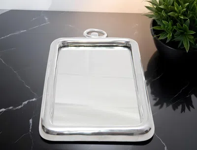 Hivvago 18" Silver Aluminum Framed Accent Mirror In White