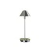 Hivvago 18" Silver Metal Bedside Table Lamp With Silver Cone Shade In Silver