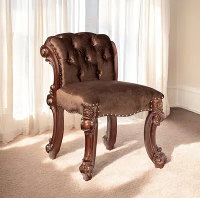 Hivvago 18" Solid Manufactured Wood And Fabric Bar Chair In Brown