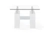 Hivvago 18" White And Clear Glass End Table In White