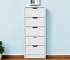 Hivvago 18" White Five Drawer Dresser In White