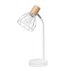 Hivvago 18" White Iron Table Lamp With White Globe Shade In White