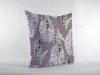 Hivvago 16" White Purple Tropical Leaf Zippered Suede Throw Pillow In Multi