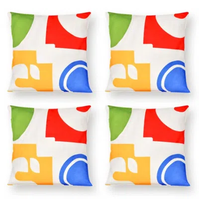 Hivvago 18 X 18 Inch Inches Square Throw Pillows With Removable And Washable Velvet Pillow Cases In Multi