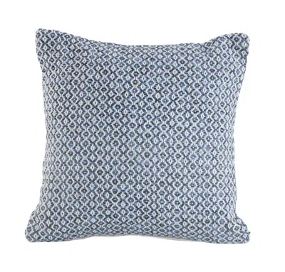 Hivvago 18" X 18" Navy And White 100% Cotton Geometric Zippered Pillow In Blue