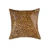 Hivvago 18" X 18" Orange And Black Animal Print Cowhide Zippered Pillow In Animal Print