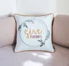 Hivvago 18 X 18 Orange Solid Color Zippered Polyester Throw Pillow In White