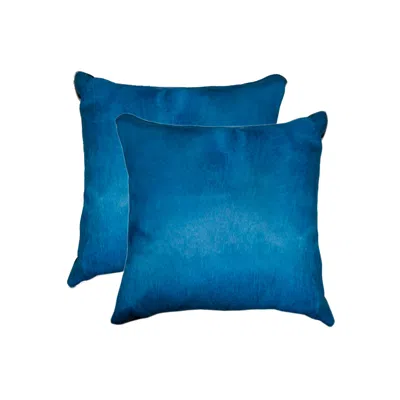 Hivvago 18 X 18 Royal Blue Cowhide Throw Pillow