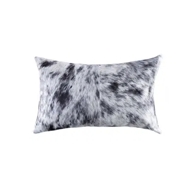 Hivvago 18" X 18" X 5" Salt And Pepper Black And White Cowhide Pillow In Gray