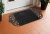 Hivvago 18" X 29" Black Rubber Outdoor Oval Door Mat In Black