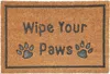 Hivvago 18" X 30" Beige And Gray Coir Wipe Your Paws Outdoor Door Mat In Brown