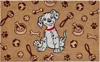 Hivvago 18" X 30" Beige And White Coir Dog Outdoor Door Mat In Brown