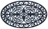 Hivvago 18" X 30" Black Rubber Outdoor Oval Door Mat In Black