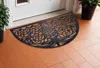 Hivvago 18" X 30" Black Rubber Pineapple Outdoor Semi Circle Door Mat In Black
