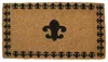 Hivvago 18" X 30" Brown And Black Coir Abstract Outdoor Door Mat In Brown