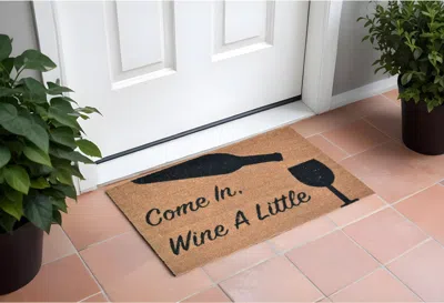 Hivvago 18" X 30" Brown And Black Coir Come In Wine A Little Outdoor Door Mat