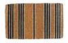 Hivvago 18" X 30" Brown And Black Coir Striped Outdoor Door Mat In Brown