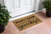 Hivvago 18" X 30" Brown And Black Coir Welcome Good Bye Outdoor Door Mat In Brown