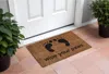 Hivvago 18" X 30" Brown And Black Coir Wipe Your Paws Outdoor Door Mat In Brown