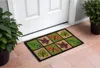 Hivvago 18" X 30" Brown Coir Leaves Outdoor Door Mat In Multi