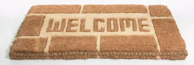 Hivvago 18" X 30" Brown Coir Welcome Outdoor Door Mat