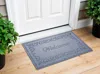 Hivvago 18" X 30" Gray Scrollwork Border Welcome Outdoor Polypropylene Door Mat In Gray