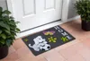 Hivvago 18" X 30" White Coir Dog Home Outdoor Door Mat In Black
