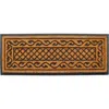 Hivvago 18" X 47" Beige And Black Rubber And Coir Outdoor Door Mat In Brown