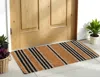 Hivvago 18" X 48" Brown And Black Coir Striped Outdoor Door Mat In Brown