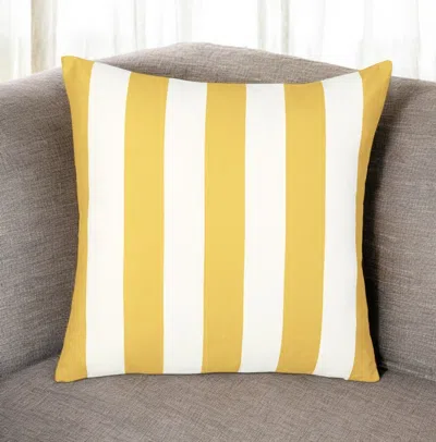 Hivvago 18" Yellow And White Striped Throw Pillow Cover