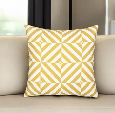 Hivvago 18" Yellow And White Throw Pillow Cover