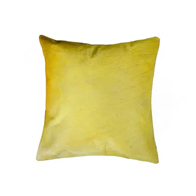 Hivvago 18" Yellow Cowhide Throw Pillow