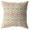 Hivvago 18" Yellow Lavender Geofloral Zippered Suede Throw Pillow In Multi