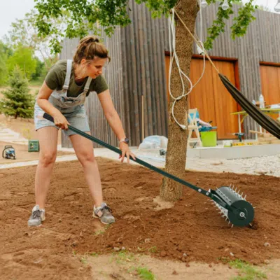 Hivvago 18/21 Inch Manual Lawn Aerator With Detachable Handle Filled With Sand Or Stone-21 Inches