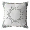Hivvago 18"x18" White Zippered Suede Floral Throw Pillow In White