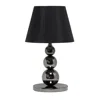 Hivvago 19" Black Metal Round Table Lamp With Black Drum Shade In Black