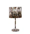 Hivvago 19" Brown And Black Bedside Table Lamp With Brown And Black Drum Shade In Multi