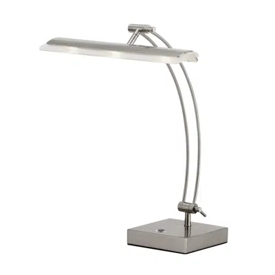 Hivvago 19" Silver Metal Bankers Lamp In Neutral
