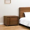 Hivvago 19" Solid Wood And Wood Two Drawer Nightstand In Brown