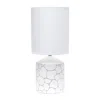 Hivvago 19" White And Stone Ceramic Table Lamp With White Cylinder Shade In White