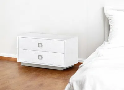 Hivvago 19" White Solid And Manufactured Wood Two Drawer Nightstand