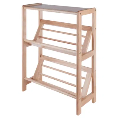 Hivvago 2- Tier Tilted Bookshelf Natural In Neutral