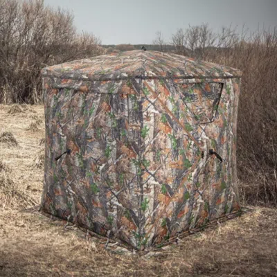 Hivvago 2-3 Person Hunting Blind Portable Pop Up Ground Tent With Carry Bag And Storage Pocket In Brown