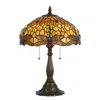 Hivvago 2 Bulb Tiffany Table Lamp With Dragonfly Design Shade, Multicolor In Multi